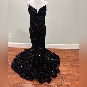 Portia & Scarlett Elegant Black Sequin Gown